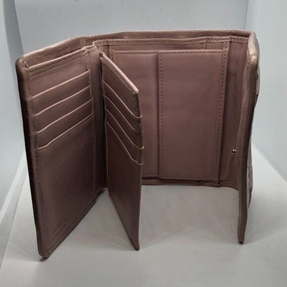 FURLA Pinkish / Tan Large Leather Designer Wallet - USED - Picture 5 of 11